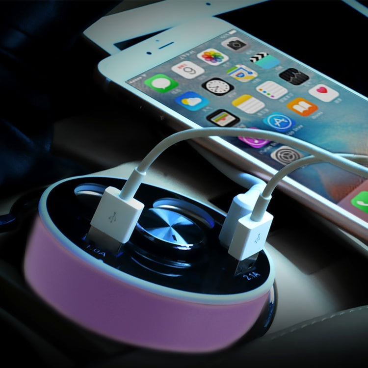 Double Car Cigarette Lighter + 3.1A Dual USB Port Quick Charge Cup Shaped Bluetooth Car Charger for 12-24V Cars & Pickups & SUV & Smartphones & Tablets & PSP & PDA & GPS & MP3 & MP4 and other USB-charged Devices
