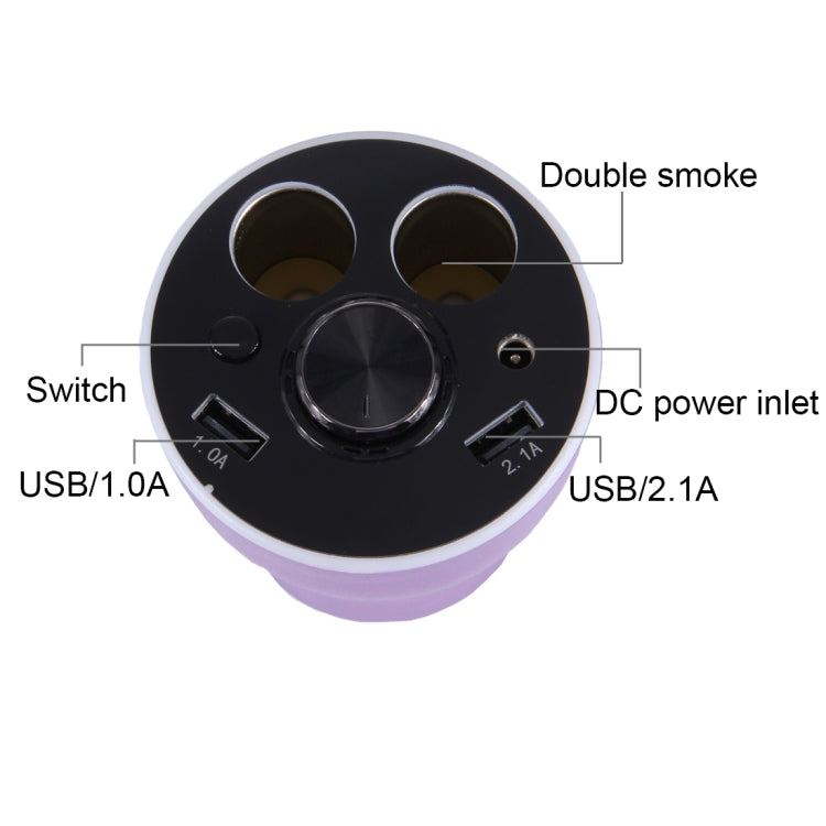 Double Car Cigarette Lighter + 3.1A Dual USB Port Quick Charge Cup Shaped Bluetooth Car Charger for 12-24V Cars & Pickups & SUV & Smartphones & Tablets & PSP & PDA & GPS & MP3 & MP4 and other USB-charged Devices