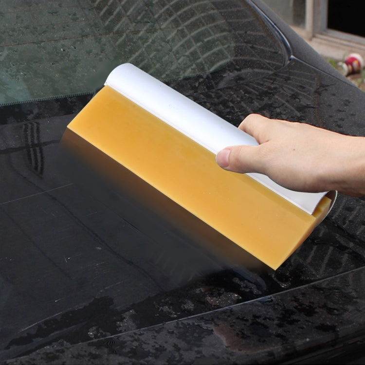 Car Auto Body Surface Window Wrapping Film Yellow Rubber Scraper Sticker Tool with Silver Metal Handle