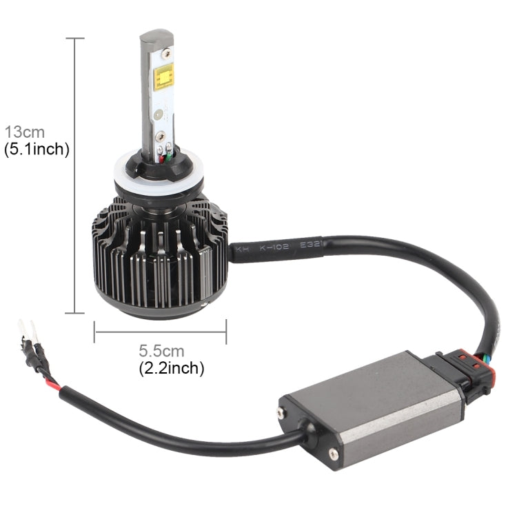 2 PCS K7 880/881 30W 3600 LM 6000K Waterproof IP68 Car Headlight with 2 CREE Lamps, DC 9-36V(White Light)