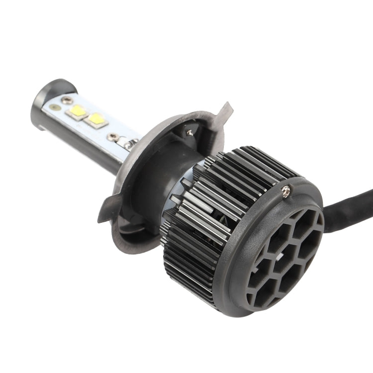 2 PCS K7 H4 30W 3600 LM 6000K Waterproof IP68 Car Headlight with 2 CREE Lamps, DC 9-36V(White Light)