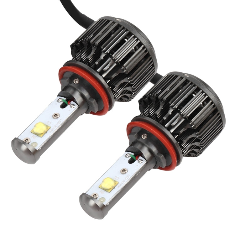 2 PCS K7 H8/H11 30W 3600 LM 6000K Waterproof IP68 Car Headlight with 2 CREE Lamps, DC 9-36V(White Light)