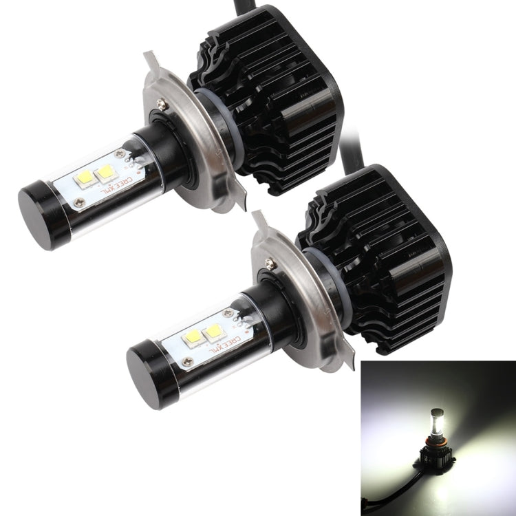 2 PCS K8 H4 40W 4000 LM 6000K Car Headlight with 4 CREE Lamps, DC 9-36V(White Light)