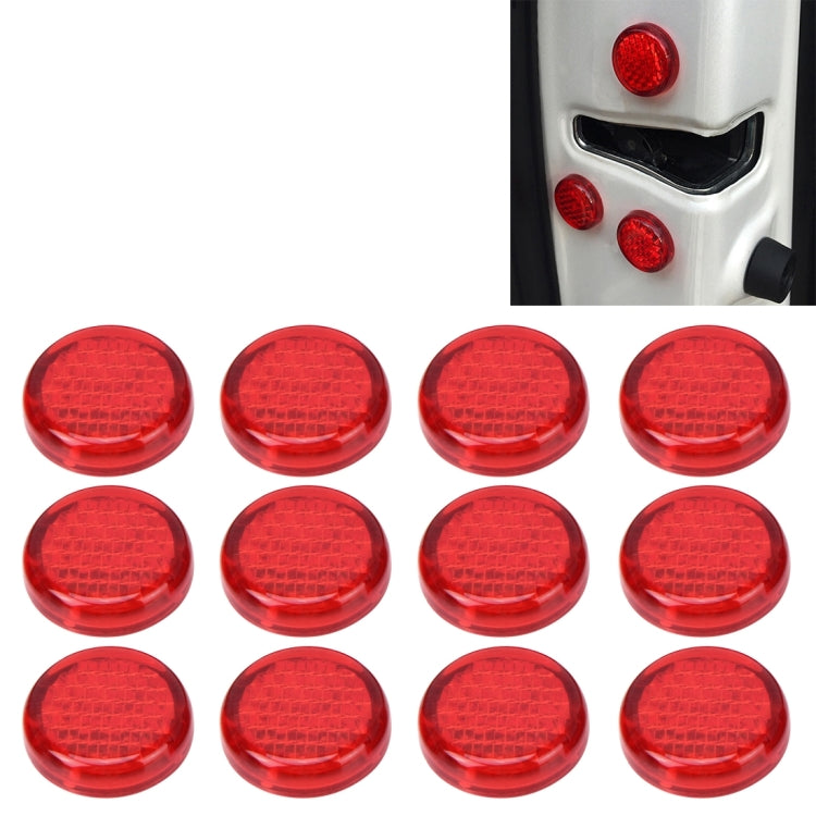 12 PCS Car Door Rustproof Warning Reflective Sign Decorative Nut Protector Cover, Diameter: 2cm