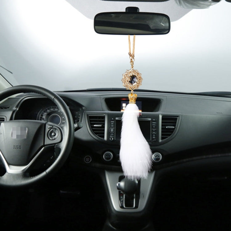 One Head Lovely Ornaments Metal Crystal Flower Diamond Crown Style Hanging Decoration For Car And Household