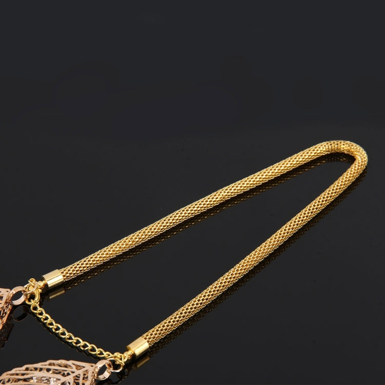 Two Head Lovely Ornaments Metal Leaf Diamond Crown Style Hanging Decoration For Car And Household