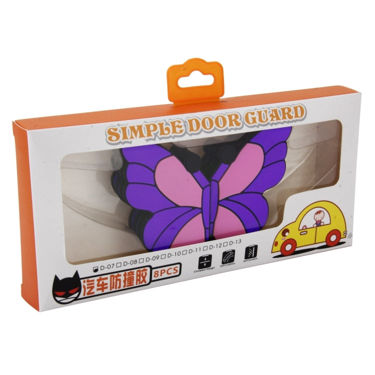8 PCS Butterfly Shape Cartoon Style PVC Car Auto Protection Anti-scratch Door Guard Decorative Sticker