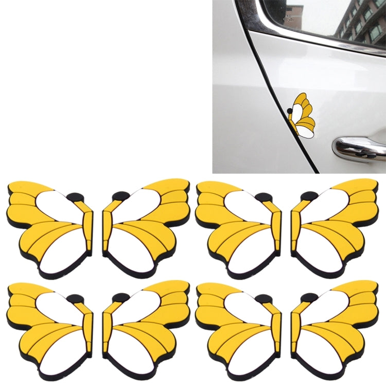 8 PCS Butterfly Shape Cartoon Style PVC Car Auto Protection Anti-scratch Door Guard Decorative Sticker