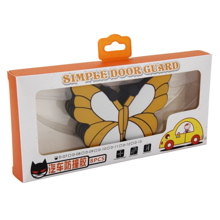 8 PCS Butterfly Shape Cartoon Style PVC Car Auto Protection Anti-scratch Door Guard Decorative Sticker