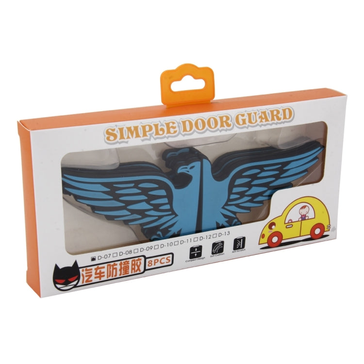 8 PCS Hawk Shape Cartoon Style PVC Car Auto Protection Anti-scratch Door Guard Decorative Sticker