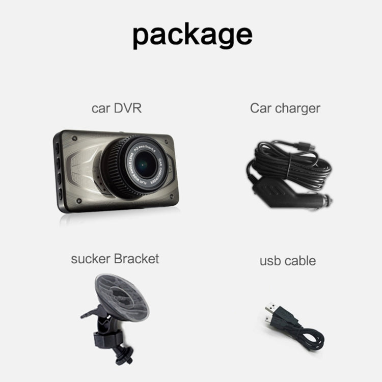 MX9 3 inch TFT Screen Car Recorder Camera 170 Degree Wide Angle Viewing, Support TF Card / ADAS / Motion Detection / Microphone / Speaker / M-JEPG / LED Indicator/G-Sensor