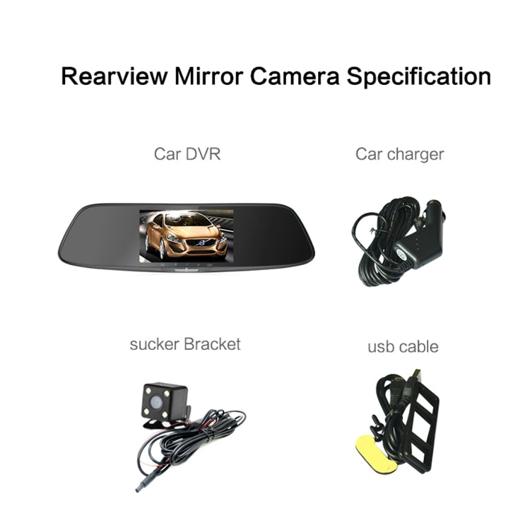 V30P Display Rearview Mirror Vehicle DVR, Support Loop Recording/ Motion Detection / Night Vision / TF Card / G-Sensor/ Parking Reporting / ADAS