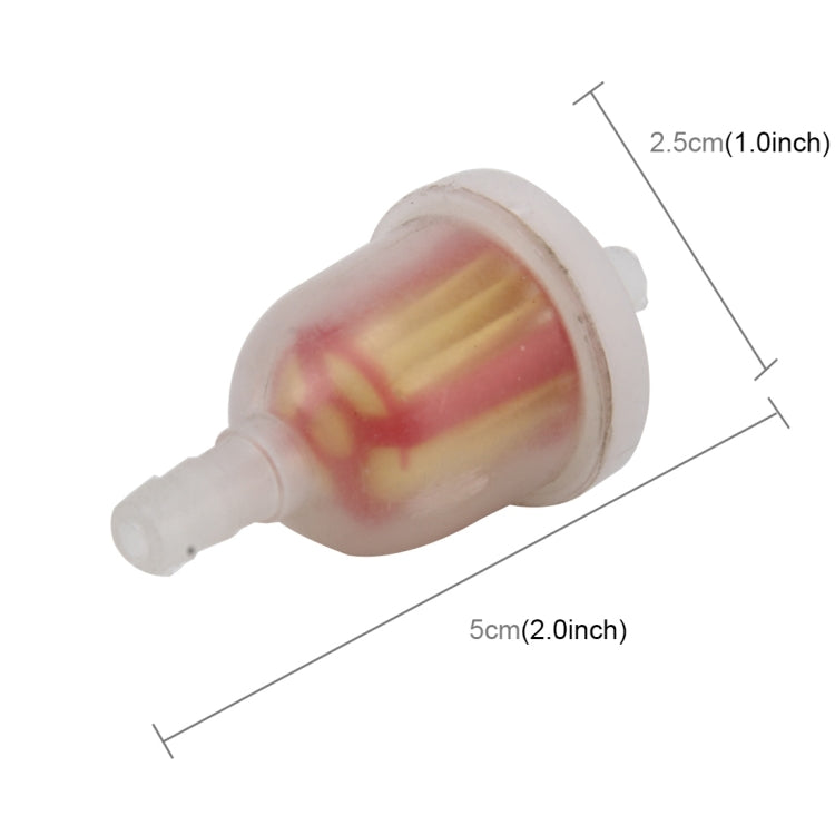 10 PCS Motorcycle Yellow and Red Cylinder Shape Gas Inline Fuel Filter for CG125