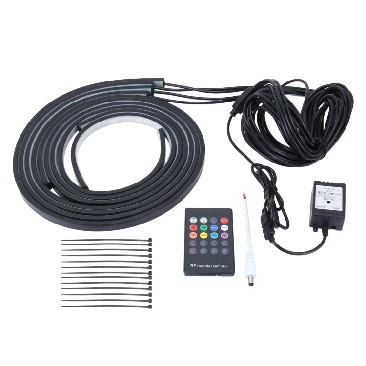 4 in 1 90cm/120cm RGB Colorful Flashing Decorative Chasis Light Sound Control Light Music Rhythm Light with Wireless Remote Control, DC 12V