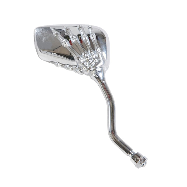 2 PCS Motorcycle Universal Ghost Hand Style Plating Metal Shell Holder Rear VIew Mirror