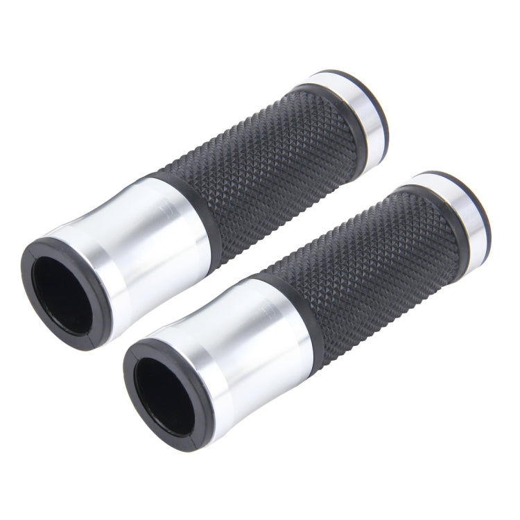 2 PCS Motorcycle Universal  Net Texture Metal Right and Left Handle Bar Grips with Rubber Cover
