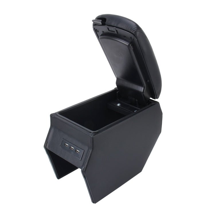 Car ABS Leather Wrapped  Armrest Box with Fast Charge USB Holes and Cables for Peugeot 2008