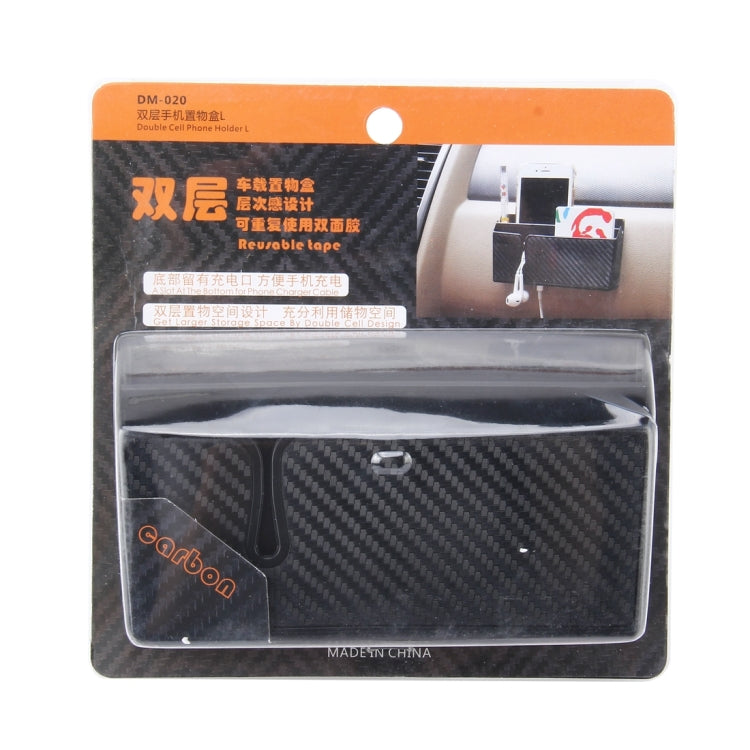 Car EVA Carrying Organizer Storage Double-layer Sticker Bag for Phone Coin Key and Other Small Items(Big Size)