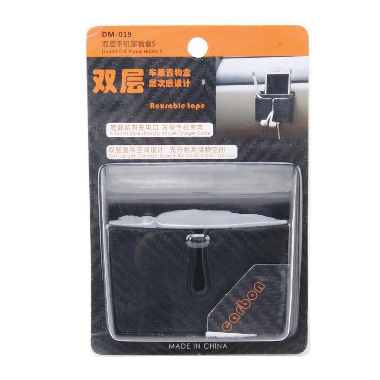 Car EVA Carrying Organizer Storage Double-layer Sticker Bag for Phone Coin Key and Other Small Items(Small Size)