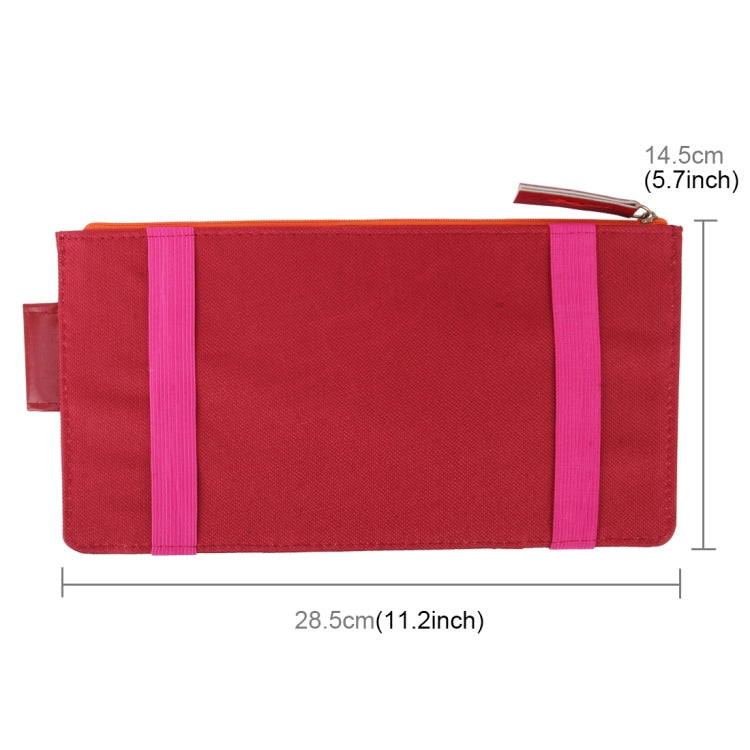 Multi-functional Auto Car Sun Visor Sunglass Holder Card CD Storage Holder Inner Pouch Bag(Red)