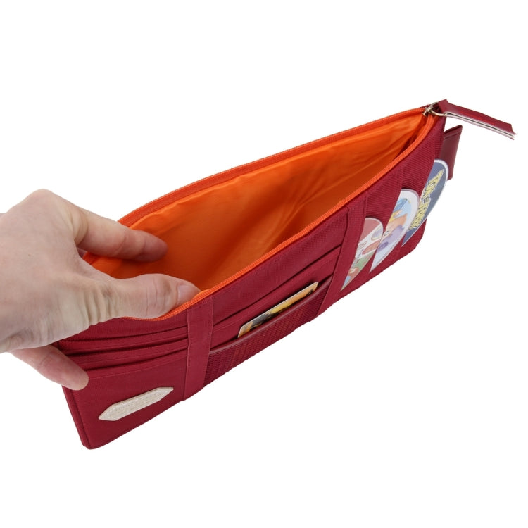 Multi-functional Auto Car Sun Visor Sunglass Holder Card CD Storage Holder Inner Pouch Bag(Red)