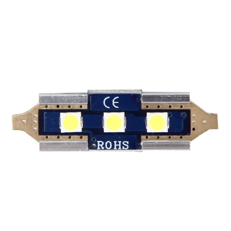 2 PCS 3W 200 LM 6000K 31MM Bicuspid Port Car Dome Lamp LED Reading Light with 3 SMD-2835 LED Lamps, DC 12V(White Light)