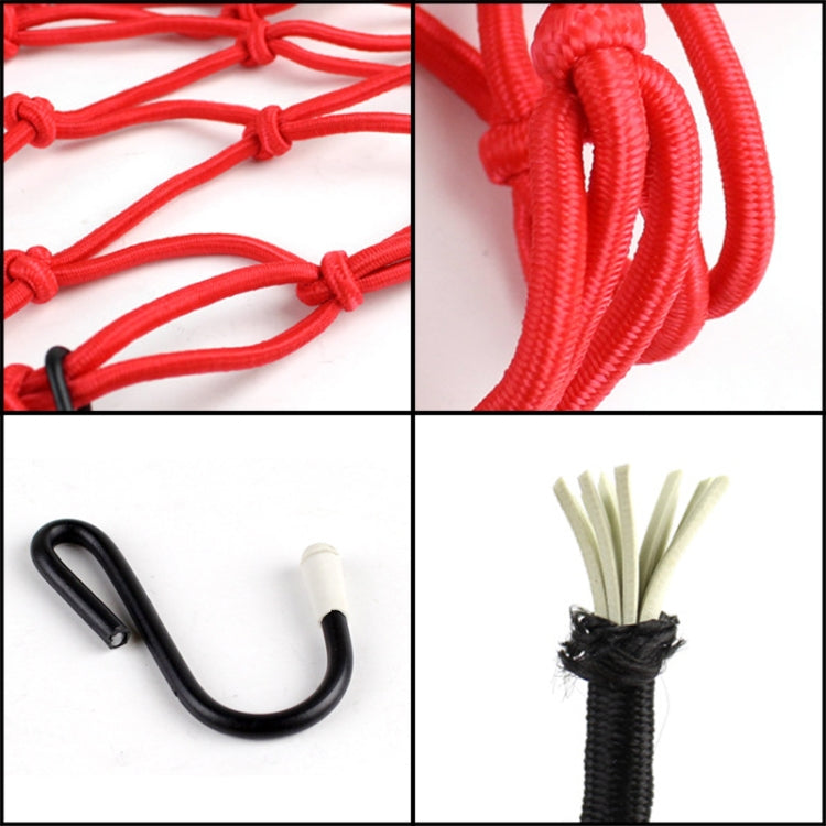 Motorcycle Rubber Fix Net with 6 Plastic Hooks, Size:40Ã—40cm