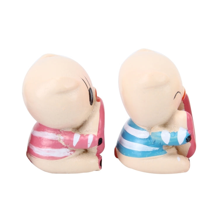 4 PCS Car Stone Lovely Pig Decorative Statues