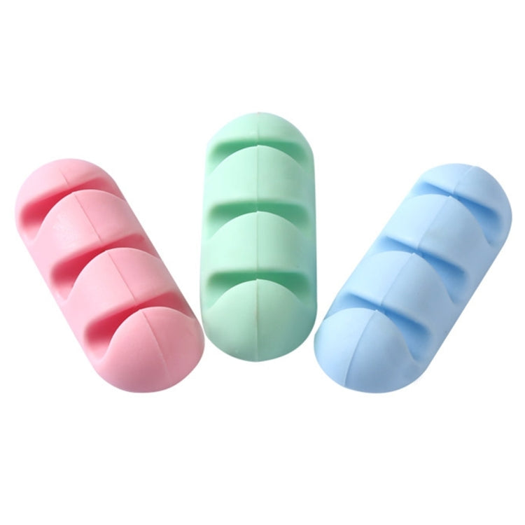4 PCS 3 Holes USB Cord Organizer Cable Clip(Random Color Delivery)