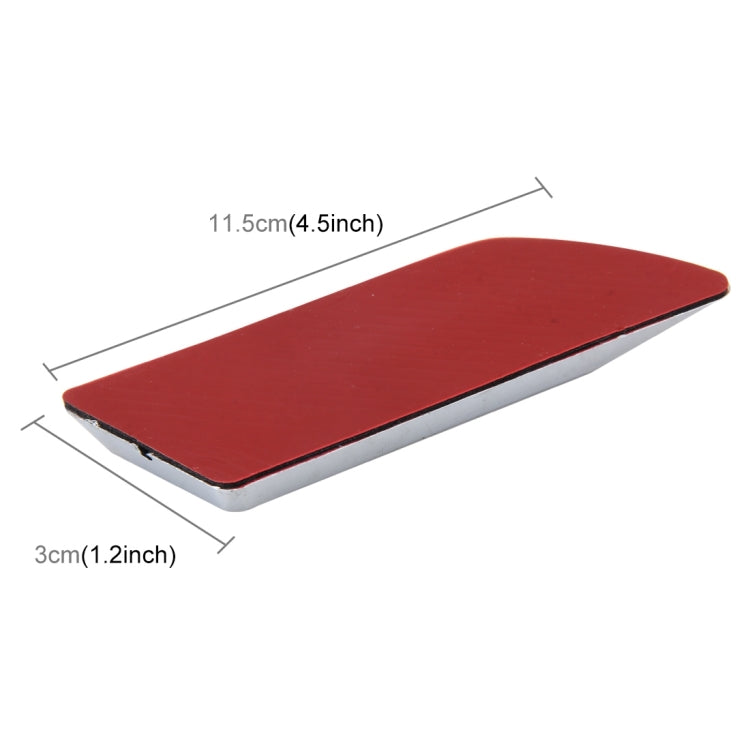 2 PCS Car Plastic Decorative Sticker, Size: 11.5 x 3.0cm(Silver + Blue)