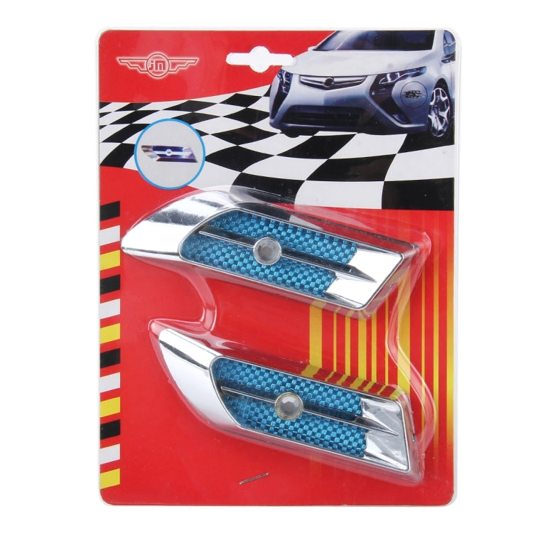 2 PCS Car Plastic Decorative Sticker, Size: 11.5 x 3.0cm(Silver + Blue)