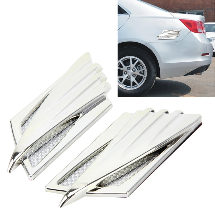 2 PCS Car Plastic Decorative Sticker, Size: 11.5 x 4.5cm(Silver)