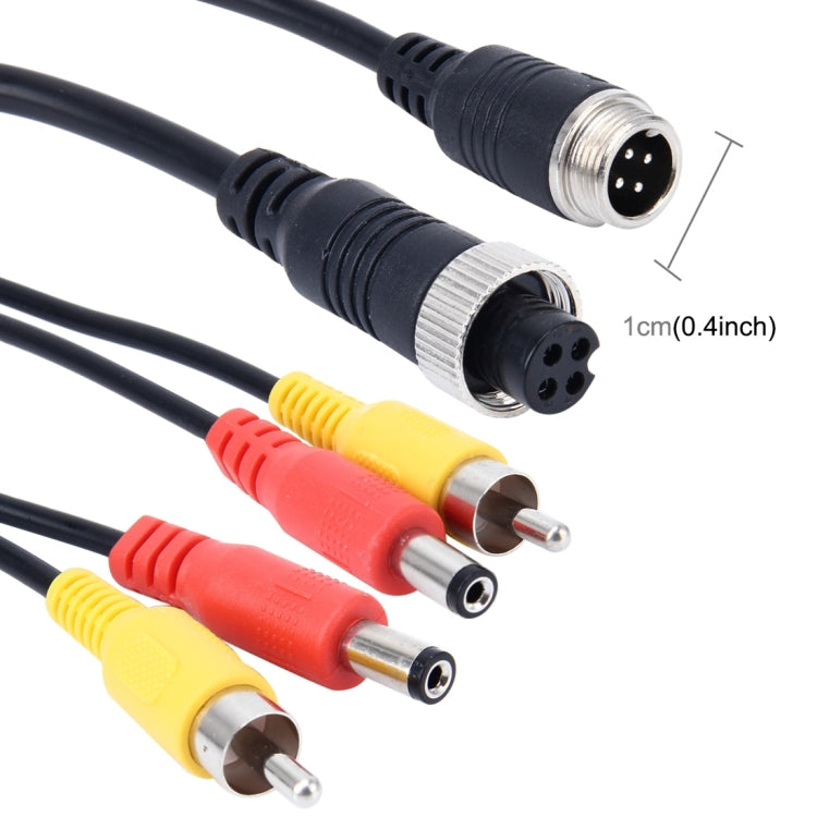 2 PCS 1 in 2 Ways Car Auto Monitor Camera DVR Male and Female 4 Pin Video Power Extension Cable Cord, Length: 39cm