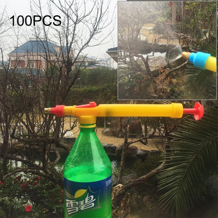 100pcs High Pressure Plastic Bottle Drink Beverage Trolley Gun Spray Reciprocating Sprayer Coke Bottle Sprayer Manual Pressure Sprayer, Random Color Delivery