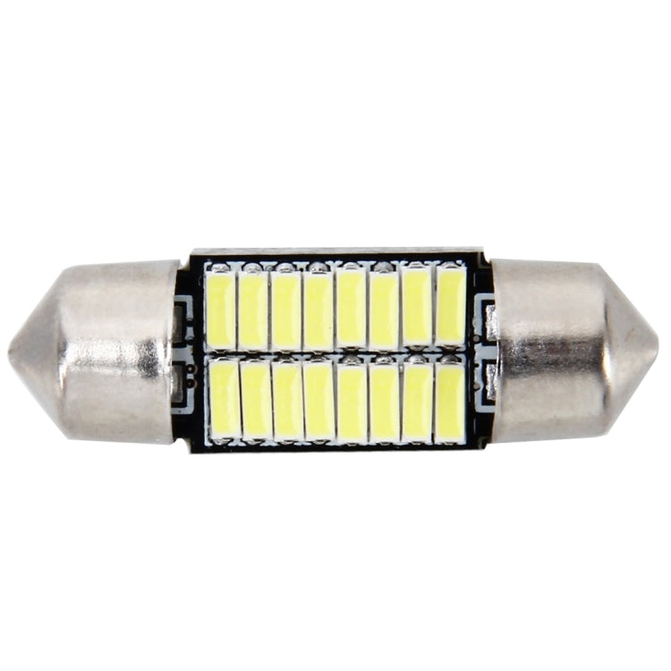 2 PCS 2W 100 LM 6000K 31MM Bicuspid Port Car Dome Lamp LED Reading Light with 16 SMD-4014 LED Lamps, DC 12V(White Light)