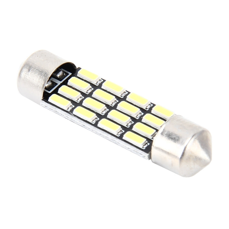 2 PCS 2W 100 LM 6000K 39MM Bicuspid Port Car Dome Lamp LED Reading Light with 16 SMD-4014 LED Lamps, DC 12V(White Light)