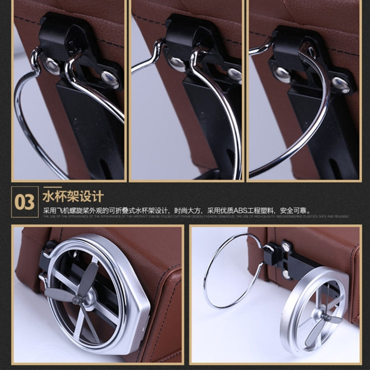 2 PCS FD-C108 Car Auto Wrapping Leather Seat Side Carrying Organizer Storage Box with Metal Drink Holder and Coin Hole