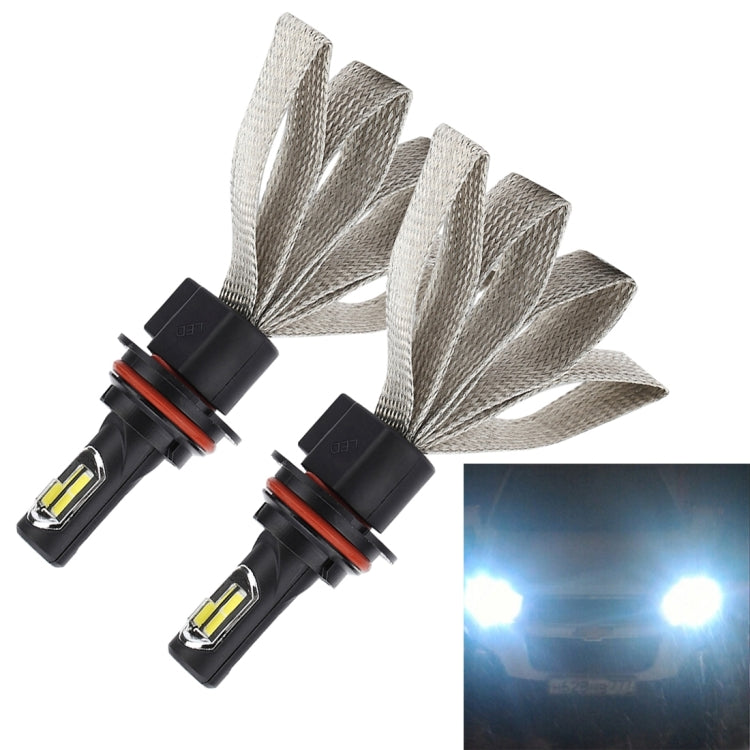 2 PCS S7 9004 40W 3200 LM 6000K IP68 Car Headlight with 2 COB Lamps and Heat Dissipation Cable, DC 9-30V(White Light)