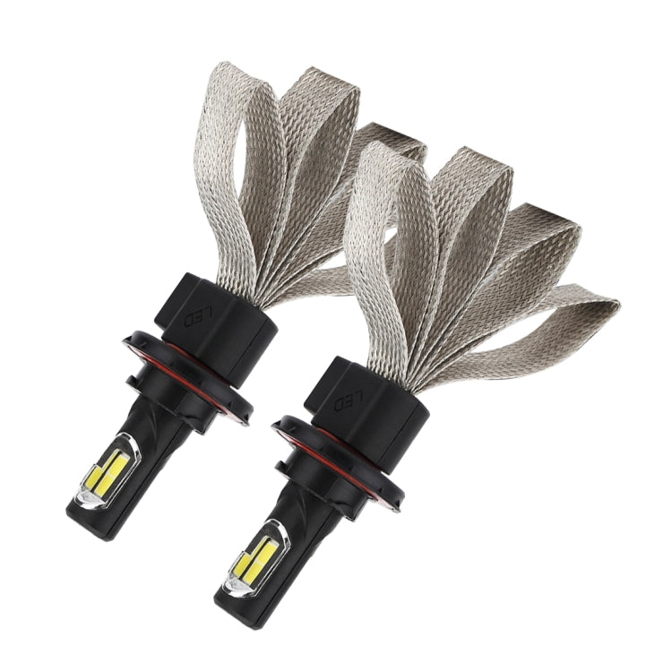 2 PCS S7 H13 40W 3200 LM 6000K IP68 Car Headlight with 2 COB Lamps and Heat Dissipation Cable, DC 9-30V(White Light)