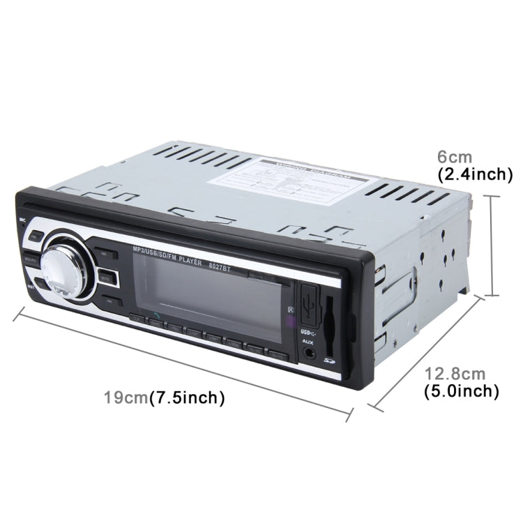 8027BT Car MP3 Player with Remote Control, Support FM, BT, USB / SD / MMC