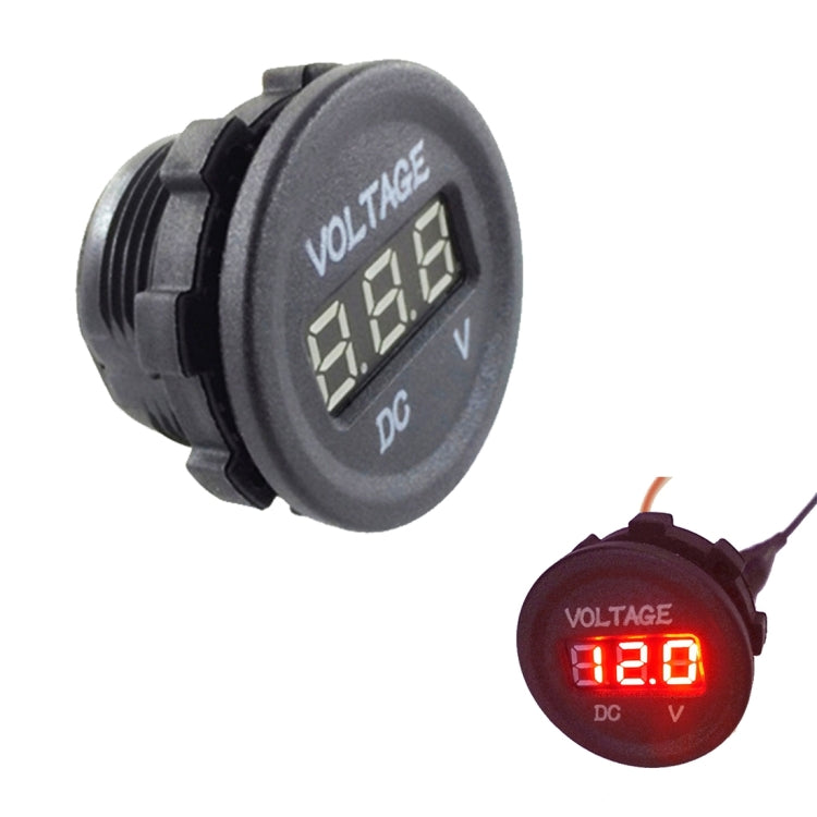 Car Motorcycle Battery Voltage Meter Gauage with LED Diplay, DC 12-24V