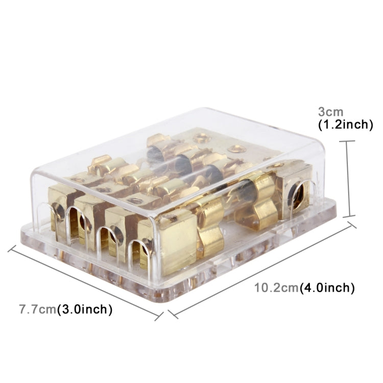 Car Auto 60A 1 in 4 Ways Glass Fuse Holder Blade Fuse Holder for Car Audio Amplifier
