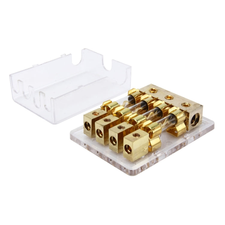 Car Auto 60A 1 in 4 Ways Glass Fuse Holder Blade Fuse Holder for Car Audio Amplifier