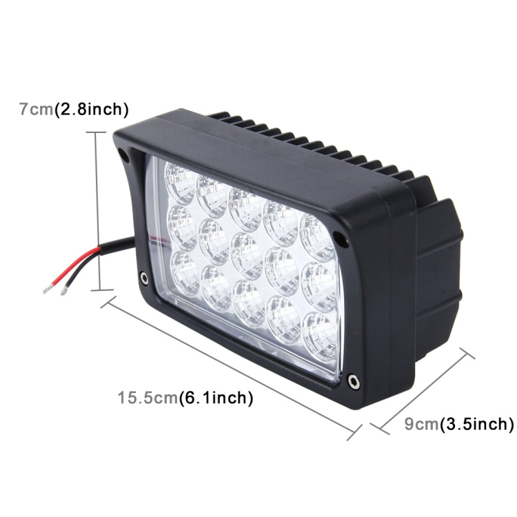 DC 10-60V 45W 2500LM 6000K Waterproof Vehicle Car Boat Marine External Work Lights Emergency Lights 30 Degrees Adjustable Spot Light LED Car Bulbs with 15 Intense Wafer Lights (White Light)