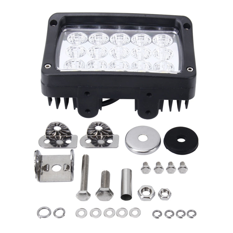 DC 10-60V 45W 2500LM 6000K Waterproof Vehicle Car Boat Marine External Work Lights Emergency Lights 30 Degrees Adjustable Spot Light LED Car Bulbs with 15 Intense Wafer Lights (White Light)