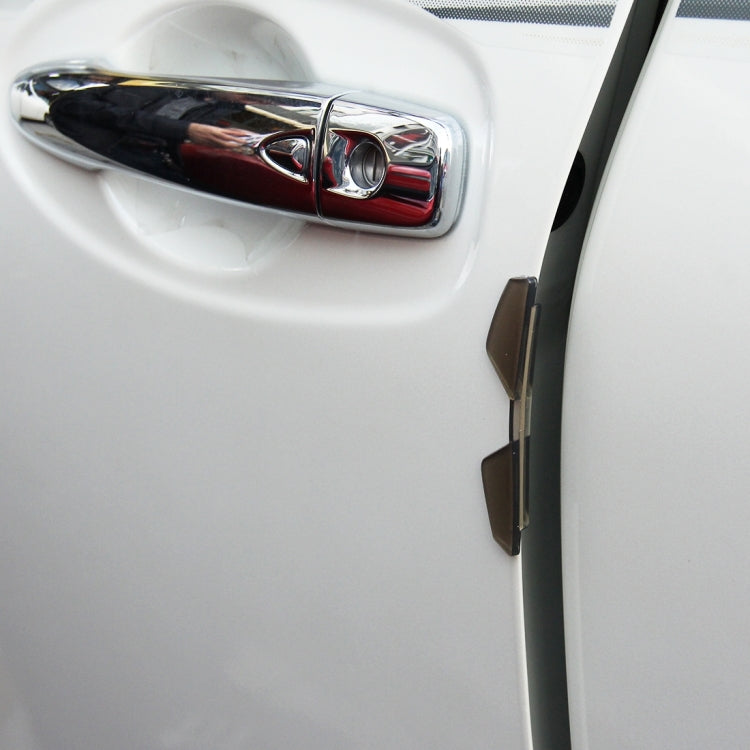 3R 3R-2107 4 PCS Rubber Car Side Door Edge Free Bending Protection Guards Cover Trims Stickers