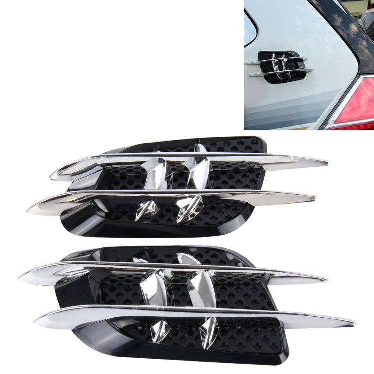 OUSHIBA OB-514 2 PCS JDM Style Car Decorative Air Flow Intake Turbo Bonnet Hood Side Vent Grille Cover Sticker