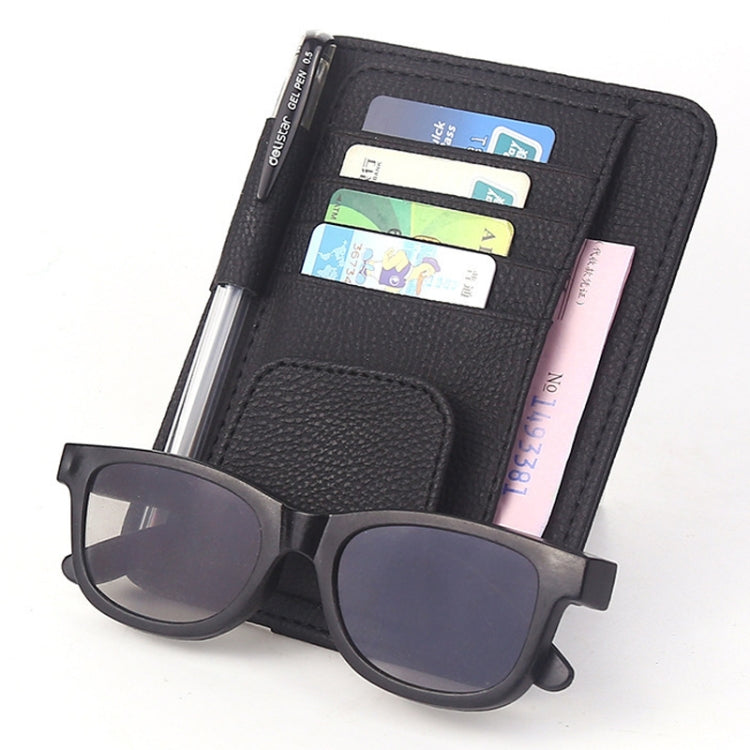 FUDAOCHE Multi-functional Auto Car Sun Visor Sunglass Holder Card CD Storage Holder Pouch Bag