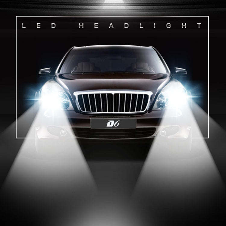2 PCS D6 H4 / HB2 / 9003 25W 6000K 2500LM IP65 Car LED Headlight Lamps, DC 12V