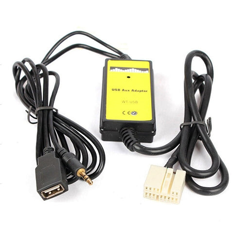 Car USB + AUX Audio Wiring Harness Car MP3 Audio Digital Disc Box for Honda